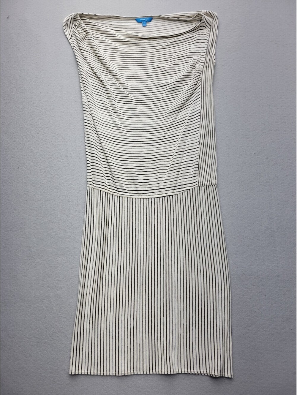 Derek Lam Women's Dress Size XS White/Black Sack Midi Sleeveless Stripes Casual